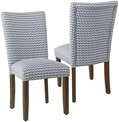 HomePop Classic Parsons Dining Chair - Blue Geometric (Set of 2)