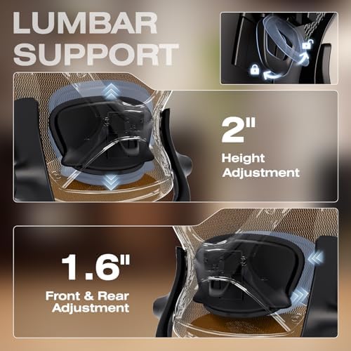 ELABEST X100 Ergonomic Mesh Office Chair with Footrest, Big and Tall Home Desk Chair with 5D Flip-Up Arms