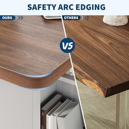 IDEALHOUSE Folding Dining Table, Folding Kitchen Table with Drawers and Storage, Apartments, Small Spaces, Brown