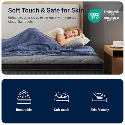 Avenco 10 Inch Twin Mattress, Medium Firm Hybrid Mattress in a Box