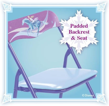 Disney Frozen Kids Folding Table & Chairs Set for Kid and Toddler 36 Months Up To 7 years, Includes: 1 Table (24"L x 24"W x 20"H), 2 Chairs (13"L x 13.5"W x 21"H) Weight Limit: 70 lb