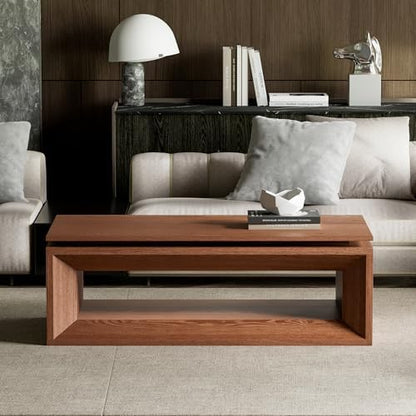 43.3'' Lift Top Coffee Table with Storage, Mid Century Modern Wood Rectangle Coffee Table with Floating Tabletop,Coffee Table with Lifting Top for Living Room,Apartment Home Office, Walnut