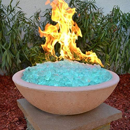 Mr. Fireglass 10 lbs Crushed Fire Glass, High Luster Light Sea Blue