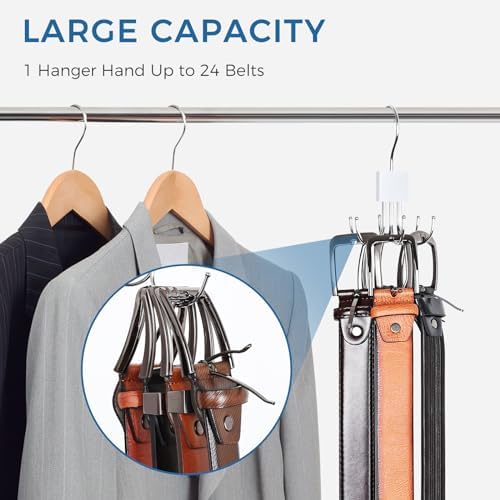 Belt Rack Hanger, Belt Hanger Organizer for Closet 360° Rotatable