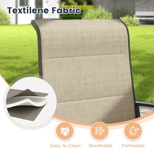 7PCS Outdoor Dining Set, 63" Rectangle Table, 6 Swivel Chairs, Brown