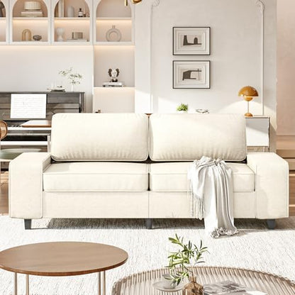 3 Seater Sofa Couch with Deep Seats, 84" Sofa for Living Room, Removable Cover, Chenille Fabric Couches for Living Room, Bedroom, Apartment and Office