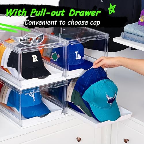 Vtopmart 4 Pack Stackable Baseball Caps Organizer, Each Holds 12 hats