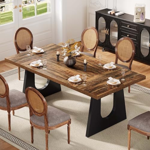 Tribesigns 70.86" Rectangular Dining Table for 6-8 (Dark Brown)