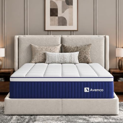 Avenco 12 inch Full Size Mattress, Medium Firm Full Hybrid Mattress in a Box, with Smarts Coil Pocket Springs & Cooling Gel Memory Foam for Pressure Relief, Motion Isolation, CertiPUR-US Certified