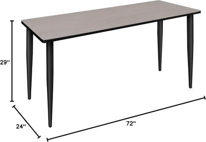 Romig Arco 72 x 24 in. Training Seminar Table- Maple Top, Black Tapered Legs