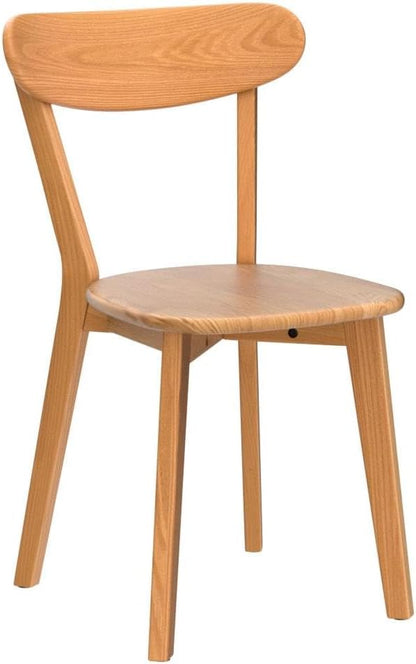 100% Solid Wood Dining Chairs,Mid Century Modern Dining Chairs with Rounded Backrest,Kitchen,Dining Room Chairs Set of 1/2/4 (2, Original Wood Color)