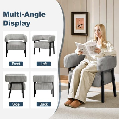 Yaheetech Accent Living Room Chair with Pocket Coiled Seat Set of 1