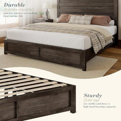Albott Farmhouse King Platform Bed with 49" Headboard & Footboard