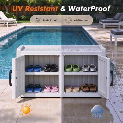 Outdoor Shoe Bench Waterproof UV-Resistant,Indoor & Outdoor Use