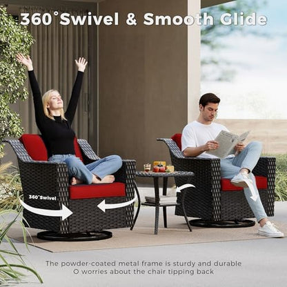 7 Piece Patio Furniture Set, Wicker Outdoor Conversation Set