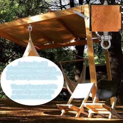 2 Permanent Anti-Rust Heavy-Duty Bearing Swing Hanger Mute (10mm) 180° Swing, 1500 lb, sandbag Yoga Swing Hammock Chair