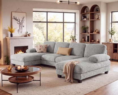 Furniwell U-Shaped Convertible Sectional Sofa Couch