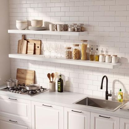 RICHFOCUS 36Inch Floating Shelves for Wall 2Pack, White, 8" Deep