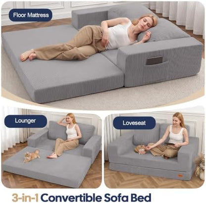 COMAX Futon Sofa Bed, Convertible Sofa Bed, Folding Boneless Couches
