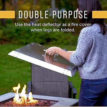 Maplefield Stainless Steel Fire Pit Heat Deflector – Outdoor Heat Shield for Tabletop & Camping Stove