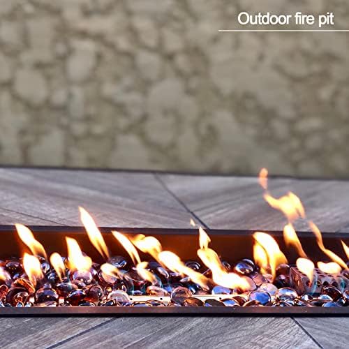 10 lbs Fire Pit Glass Diamonds,1/2 Inch Amber Fire Glass Rocks