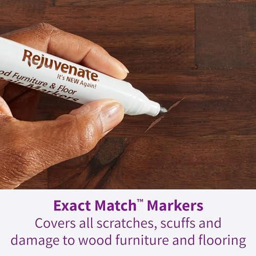Rejuvenate Exact Match Wood Furniture & Floor Repair Markers 6 Ct, Brown