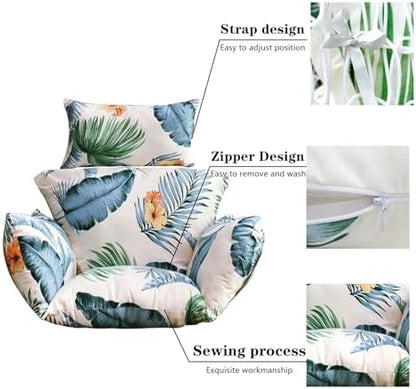 Egg Chair Cushion Replacement, Detachable Hanging Chair Cushion Washable, Thicken Hanging Basket Chair Cushions(Cushion only) (Hawaii)