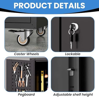 Metal Storage Cabinet for Garage, Tool Cabinet, Utility Cabinet