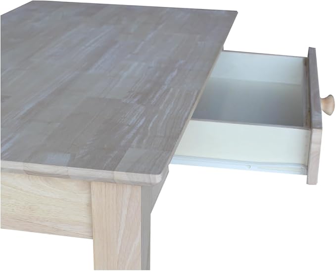Unfinished Solid Parawood Writing Table 36"W x 20"D x 30"H, Eco-Friendly Home Office Desk with Drawer, Paint or Stain It Your Way, Reception Desk, School Desk, Office Furniture for Small Spaces