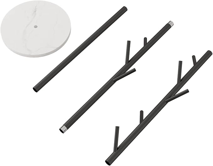 DOORXIFO Black Metal Coat Rack, Freestanding with Hooks, Entryway Coat Rack Stand, Coat Racks with Marble Base, Coat Tree for Hanging Clothes, Hats, Bags