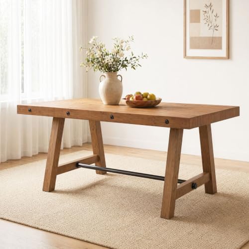 chairus 59" Reclaimed Wood Rectangular Farmhouse Dining Table