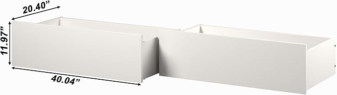AFI Queen/King/Twin XL Under Bed Storage Drawers (Set of 2), White