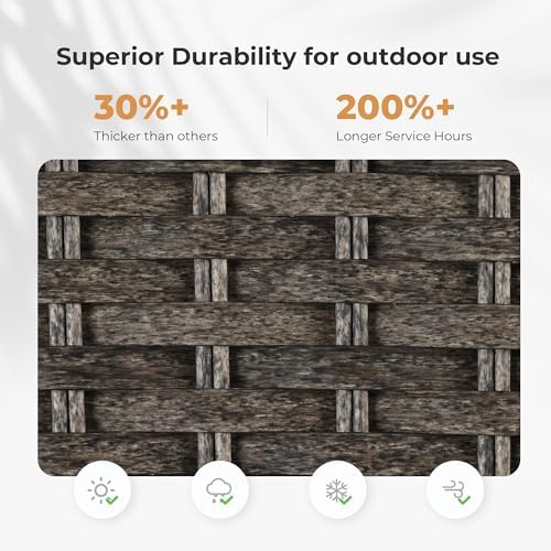 7-Piece Patio Dining Set with Wicker Swivel Patio Chairs