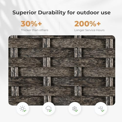 7-Piece Patio Dining Set with Wicker Swivel Patio Chairs