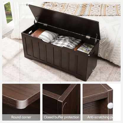 43.3" Storage Chest Extra Large, Storage Bench.(Espresso).