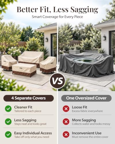 Waterproof 4-Piece Patio Furniture Cover Set