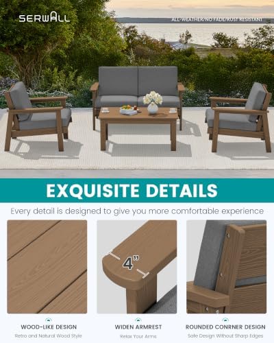 SERWALL HDPE Outdoor Sofa Set of 2