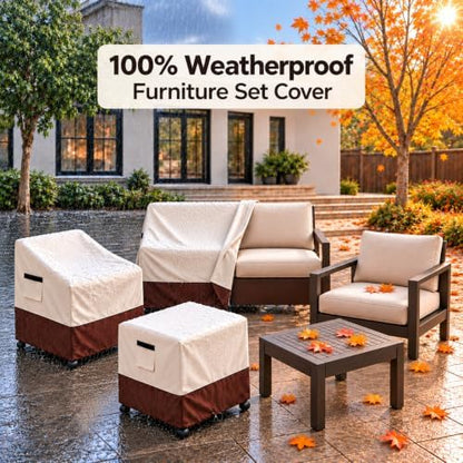 Rileytee 5 Pcs Patio Furniture Covers Waterproof