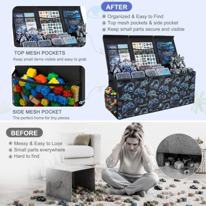 Toy Box with Adjustable Divider Large Toy Chest Storage for Nursery Kidroom