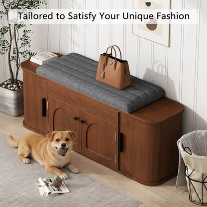 Entryway Shoe Storage Bench with Cushion, Lift Top Storage Cabinet