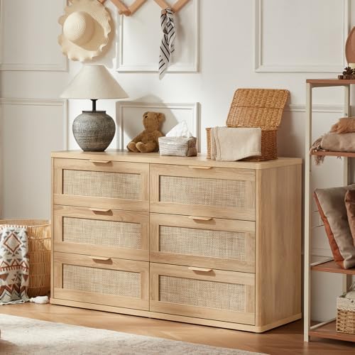 LEYAOYAO Rattan Dresser for Bedroom Set 2, 48'' Drawers Dressers