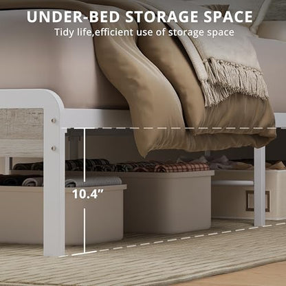 LIKIMIO Full Size Bed Frame with 2-Tier Storage Shelf Headboard