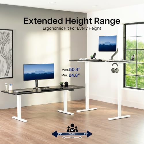 VIVO Electric Standing Desk, Smooth 3-Piece 63" x 32" Dark Gray Top