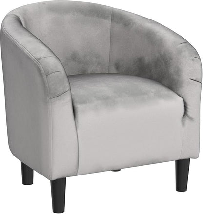 Topeakmart Velvet Accent Chair, Comfy and Modern Velvet Club Chair with Armrest and Sturdy Legs for Living Room/Bedroom Study, Set of 2, Grey
