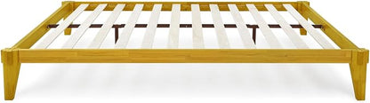 Bme Chalipa 14” Solid Wood Bed Frames - Wood Platform Bed Frame - Japanese Joinery Bed Frame - Wood Slat Support - Bed Without Box Spring - Easy Assembly - Minimalist & Modern Style, Natural - Full