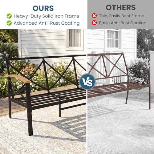 6-Piece Outdoor Patio Furniture Set for All-Weather, Heavy-Duty Metal Outside Furniture with Washable Thick Cushions, Patio Sectional with Coffee Table for Garden, Patio, Deck, Backyard, Grey