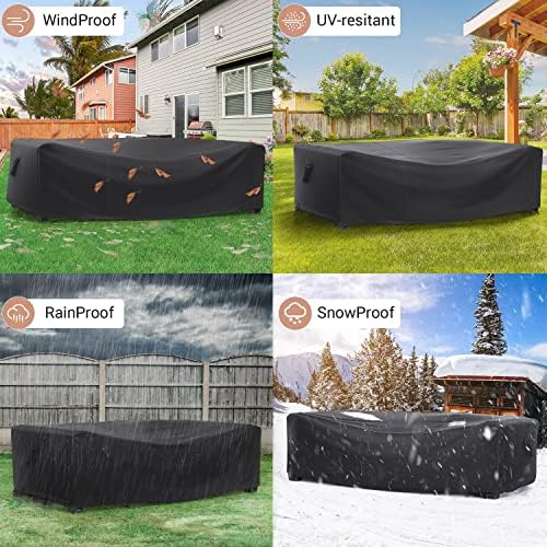 Outdoor Patio Furniture Covers Waterproof 111"Lx74"Wx28.3"H Black