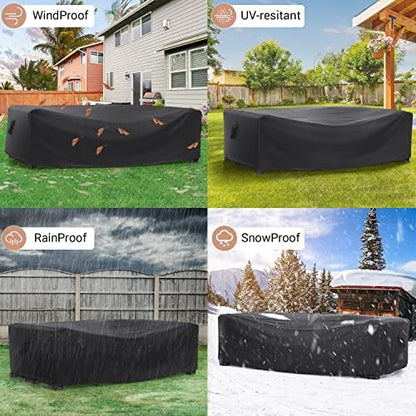 Outdoor Patio Furniture Covers Waterproof 108"Lx82"Wx28"H Black