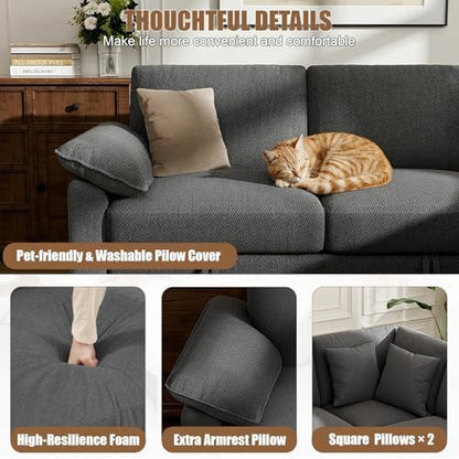 L Sleeper Sofa, 109" Modular Sectional Sofa with Pull Out Bed, Dark Gray