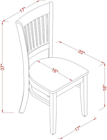 East West Furniture VAC-LWH-W Vancouver Dining Chairs - Slat Back Wood Seat Kitchen Chairs, Set of 2, Linen White